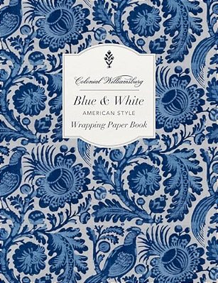 Colonial Williamsburg Blue And White American Style Wrapping Paper Book-..