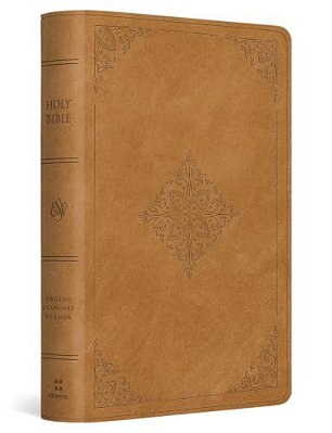 Esv Large Print Bible (Trutone, Nubuck Caramel, Fleur-De-lis Design)-..