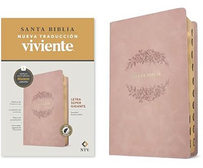 Biblia Letra Súper Gigante Ntv, Con Filament (Sentipiel, Rosado Pálido, Índice, Letra Roja)-..