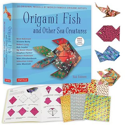 Origami Fish And Other Sea Creatures Kit: 20 Original Models By World-Famous Origami Artists (With Step-By-step Online Video Tutorials, 64 Page Instru-..