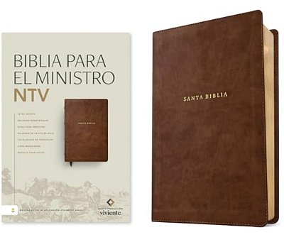 Biblia Para El Ministro Ntv, Letra Grande Con Filament (Sentipiel, Café, Letra Roja)-..