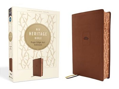 Niv, Heritage Bible, Page Edge Art Edition, Leathersoft, Brown, Red Letter, Comfort Print-..