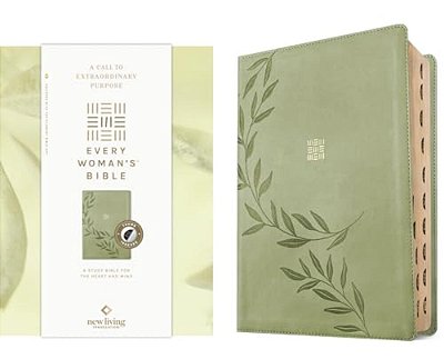Nlt Every Woman's Bible, Filament Enabled (Leatherlike, Olive Branch Green, Indexed, Red Letter)-..