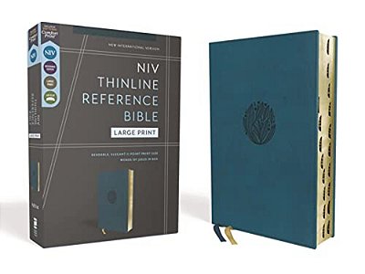 Niv, Thinline Reference Bible (Deep Study At A Portable Size), Large Print, Leathersoft, Teal, Red Letter, Thumb Indexed, Comfort Print-..