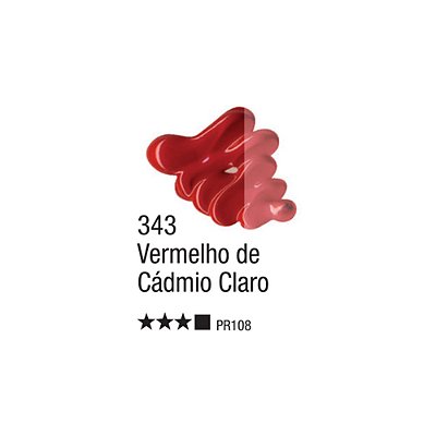TINTA OLEO PARA TELA 020ML VERMELHO CADMIO CLARO 343