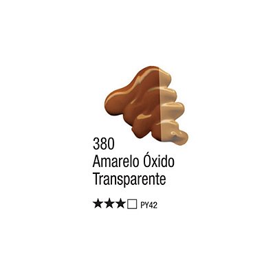 TINTA OLEO PARA TELA 020ML AMARELO OXIDO TRANSPARENTE 380