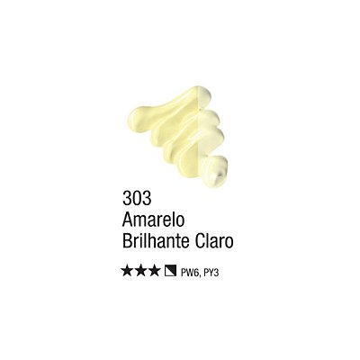 TINTA OLEO PARA TELA 020ML AMARELO BRILHANTE CLARO 303