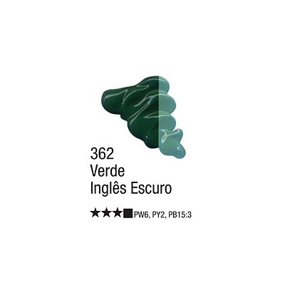 TINTA OLEO PARA TELA 020ML VERDE INGLES ESCURO 362