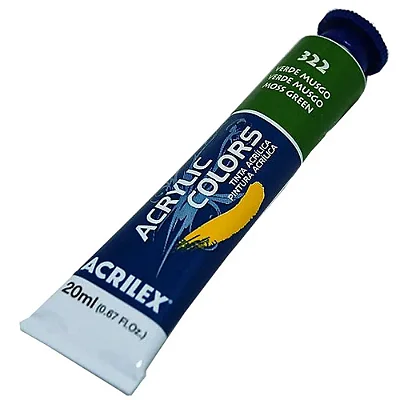 TINTA ACRILICA P/TELA 020ML VERDE MUSGO