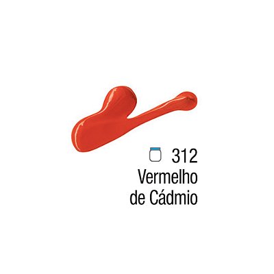 TINTA ACRILICA P/TELA 020ML VERMELHO CADMIO