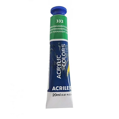 TINTA ACRILICA P/TELA 020ML VERDE PERMANENTE ESCUR
