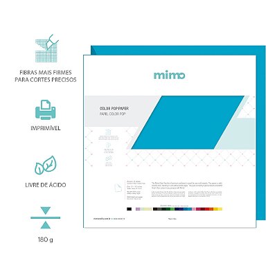 PAPEL COLOR POP AZUL CEU MIMO - 30,5 X 30,5CM 25F