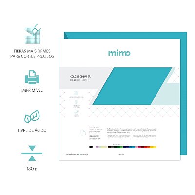 PAPEL COLOR POP AZUL AGUA MIMO - 30,5 X 30,5CM 25F