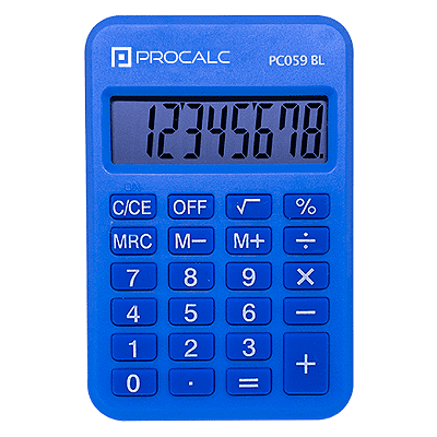 CALCULADORA PESSOAL PC059BL 8 DIGITOS AZUL