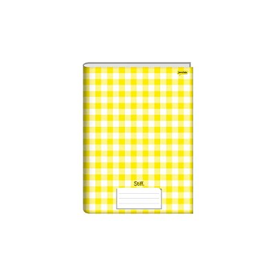 CADERNO BROCHURAO C.DURA 96F XADREZ MARELO