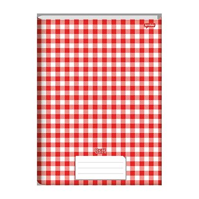 CADERNO BROCHURAO C.DURA 96F XADREZ VERMELO