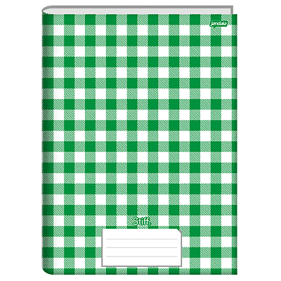 CADERNO BROCHURAO C.DURA 96F XADREZ VERDE