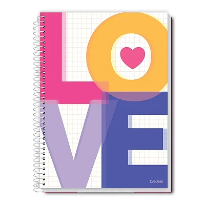 CADERNO UNIVERSITARIO CAPA DURA 240F 12M LOVE