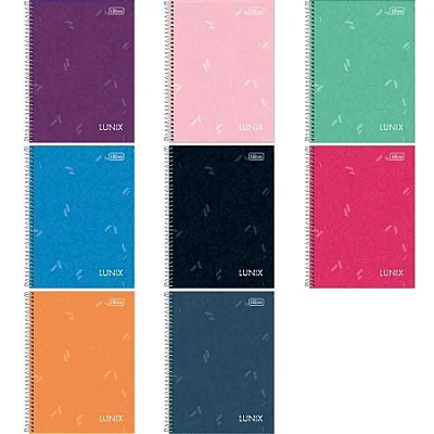 CADERNO ESPIRAL CAPA DURA 1/4 LUNIX 80 FOLHAS
