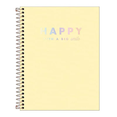 CADERNO HAPPY CAPA PLASTICA AMARELO 10M 160 FOLHAS