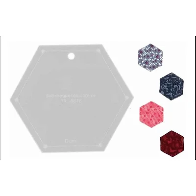 REGUA GABARITO HEXAGONO 6CM