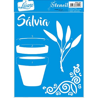 MOLDE VAZADO/ESTENCIL 17X21 SALVIA