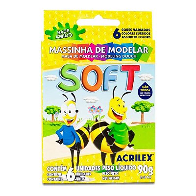 MASSA DE MODELAR 06 CORES SOFT