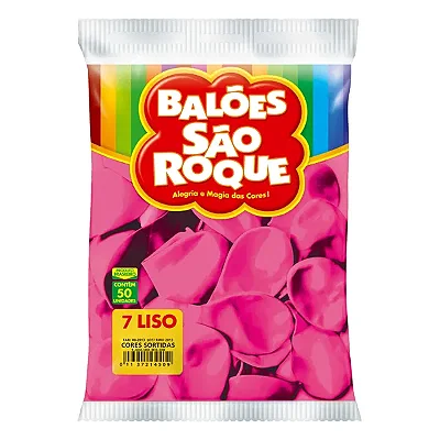 BALAO SAO ROQUE NR.7 ROSA PINK 50 UNIDADES
