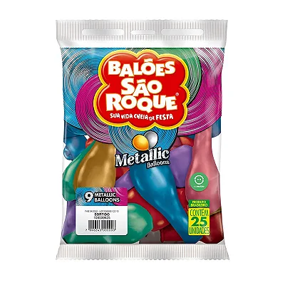 BALAO SAO ROQUE NR.9 METAL SORTIDO 25 UNIDADES