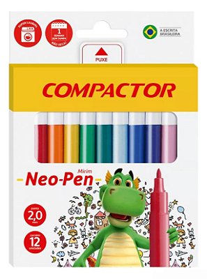 CANETA HIDROG.12 CORES NEO-PEN MIRIM