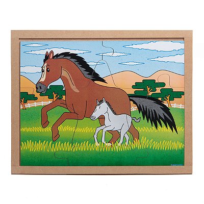 QUEBRA CABECA ANIMAIS E FILHOTES CAVALO 06PCS MDF