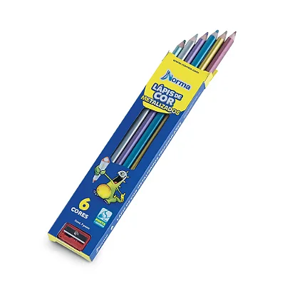 LAPIS DE COR 06 CORES METALIZADO