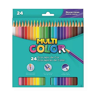LAPIS DE COR 24 CORES MULTICOLOR