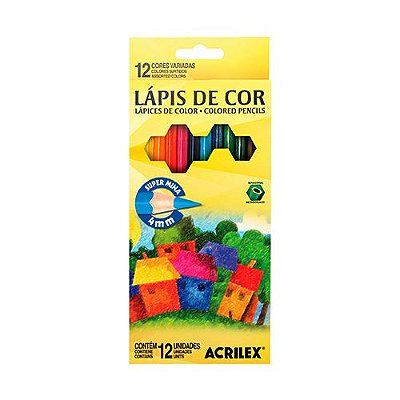 LAPIS DE COR 12 CORES LONGO SUPER MINA