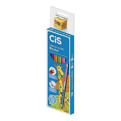 LAPIS DE COR JUMBO 12 CORES 06 LAPIS BI-COLOR