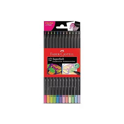 LAPIS DE COR 12 CORES 6 NEON + 6 PASTEL SUPERSOFT