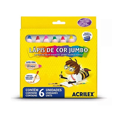 LAPIS DE COR JUMBO 6 CORES SEM COR (1/6)