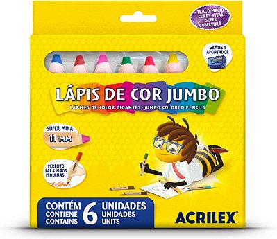 LAPIS DE COR JUMBO 12 CORES - SUPER MINA 11MM