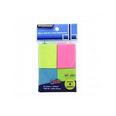 BLOCO ADESIVO 38X50MM 04X100F NEON