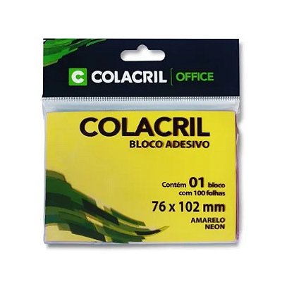 BLOCO ADESIVO 76X102MM 100F AMARELO