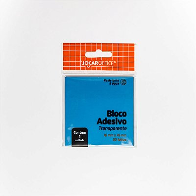 BLOCO ADESIVO TRANSPARENTE 76X76MM 50F AZUL