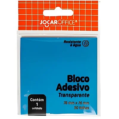 BLOCO ADESIVO TRANSPARENTE 76X76MM 50F AZUL