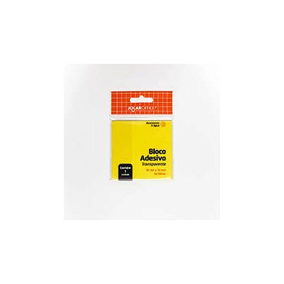 BLOCO ADESIVO TRANSPARENTE 76X76MM 50F AMARELO