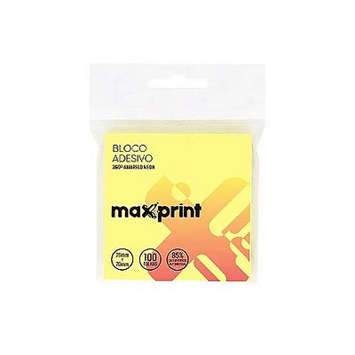 BLOCO ADESIVO 76X76MM 360 AMARELO NEON
