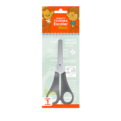 TESOURA ESCOLAR 13CM INOX CB PT