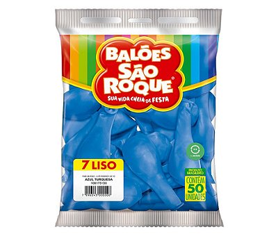 BALAO SAO ROQUE NR.7 CINTILANTE AZUL C/50