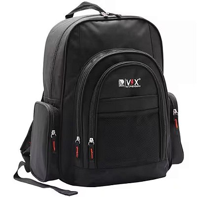 MOCHILA POLYESTER PRETO ESTAMPADA