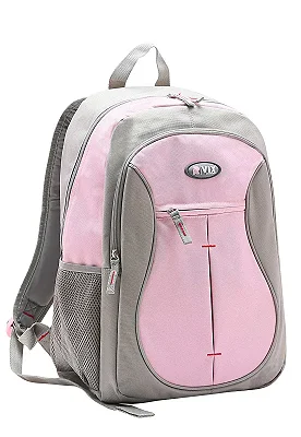 MOCHILA POLYESTER ROSA/CINZA