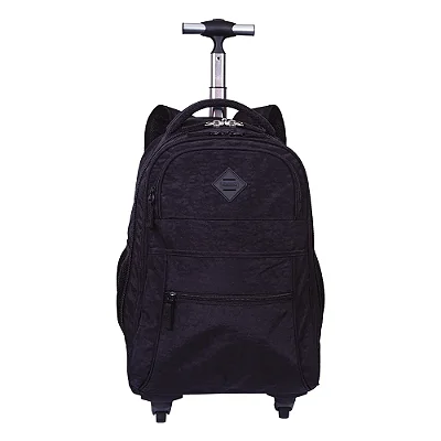 MOCHILA C/CARRINHO 4 RODAS ROLLING CRINKLE - PRETO