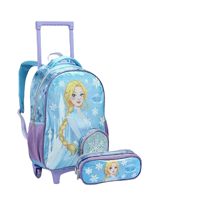 MOCHILA INFANTIL FEMININA 17" COM RODAS
